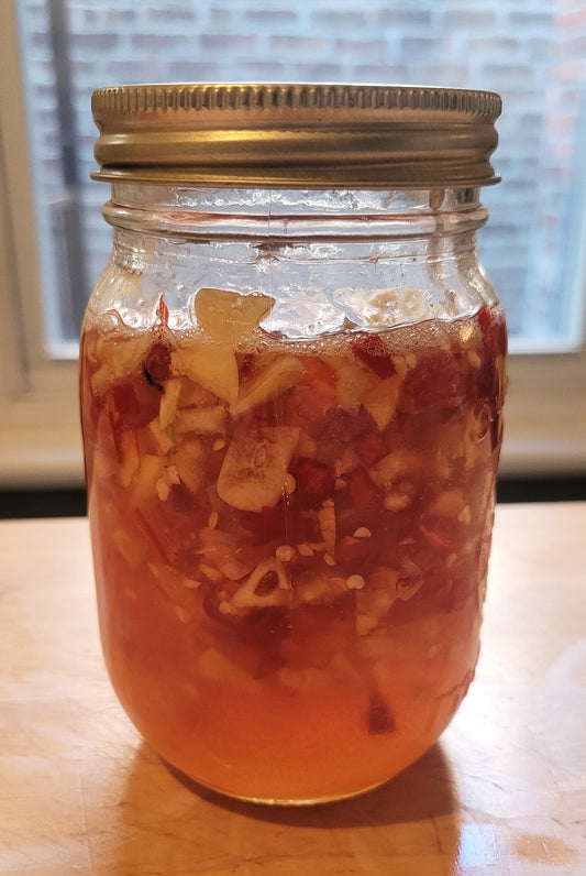 Fermented Chilis and Garlic in Honey